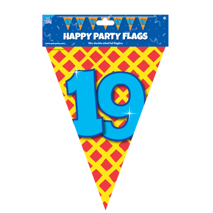 Vlaggenlijn 19 Jaar Gekleurd 10m