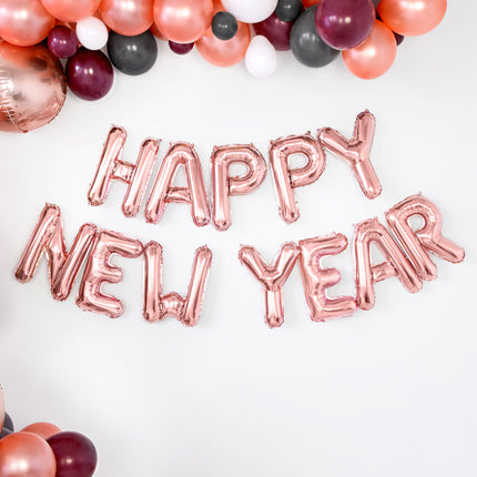 Folie Ballon Letter E Rose Goud Leeg 35cm