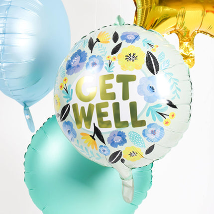 Helium Ballon Get Well Bloemen Leeg 45cm