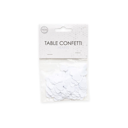 Tafelconfetti Hartjes Wit