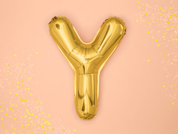 Folie Ballon Letter Y Goud Leeg 35cm