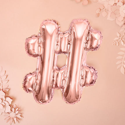 Folie Ballon Letter # Rose Goud Leeg 35cm