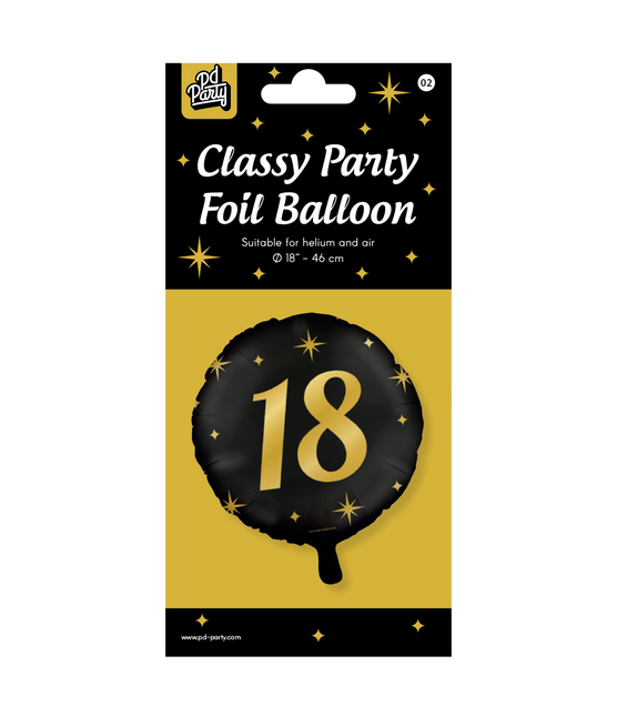 Helium Ballon 18 Jaar Leeg 30cm