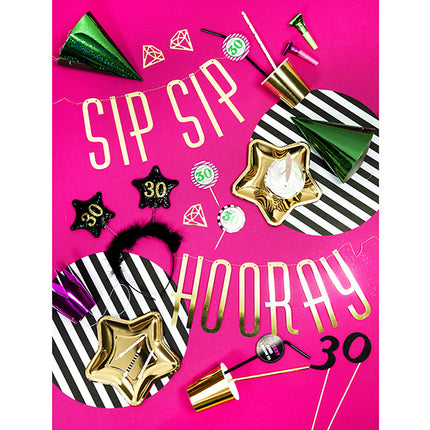 Gouden Borden Ster 18cm 6st