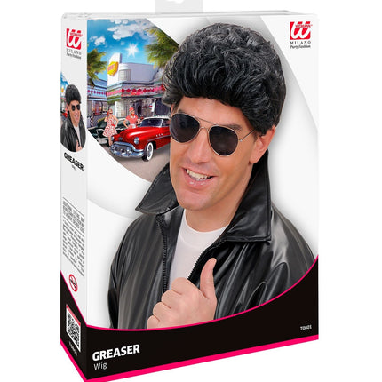 Zwarte Pruik T-Birds