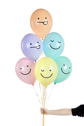 Smiley Ballonnen 30cm 6st