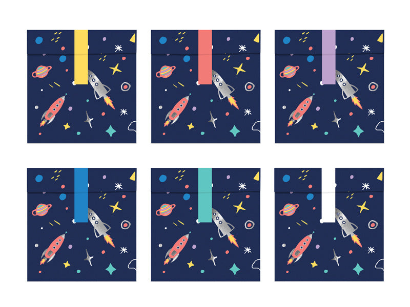 Uitdeelzakjes Space 14cm 6st