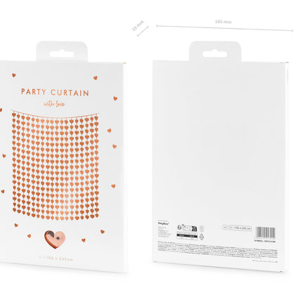 Rose gouden Deurgordijn Hartjes 2,45m