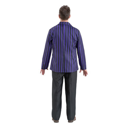 Kostuum Wednesday School Uniform Zwart/Paars Heren