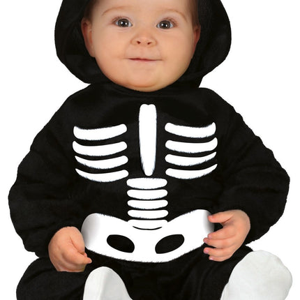 Skelet Halloween Kostuum Baby zwart-wit