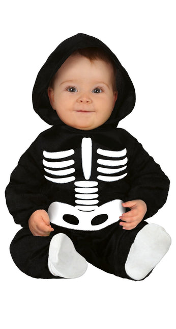 Skelet Halloween Kostuum Baby zwart-wit