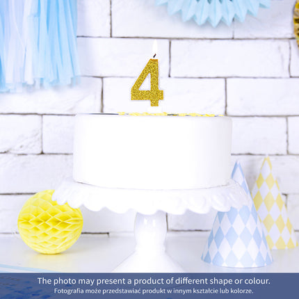 Kaars 6 Jaar Goud 7cm