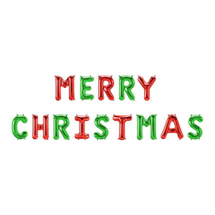 Groen Rode Ballonnen Set Merry Christmas 1,9m