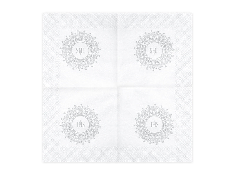 Communie Servetten Zilver 33cm 20st