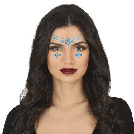 Gezicht Stickers Blauw