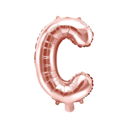 Folie Ballon Letter C Rose Goud Leeg 35cm
