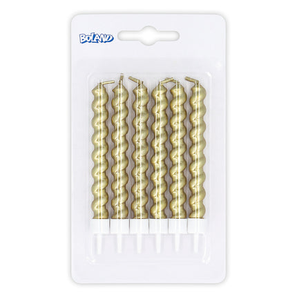 Gouden Kaarsen Op Houder 6st