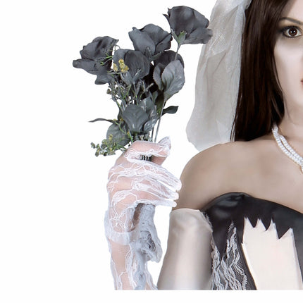 Grijze Halloween Nep Bloem 42cm