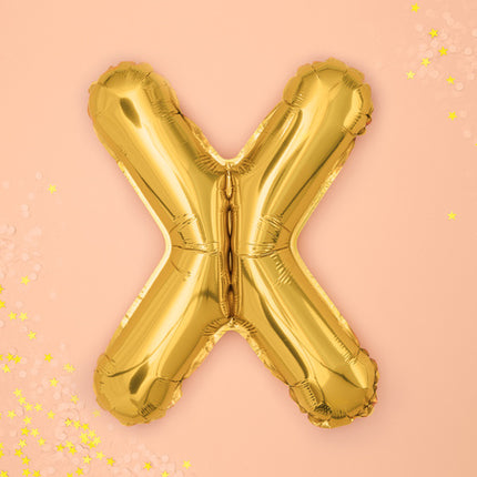 Folie Ballon Letter X Goud Leeg 35cm