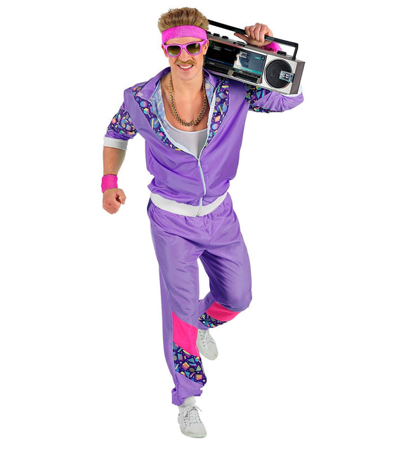Neon 80S Trainingspak Fout Paars