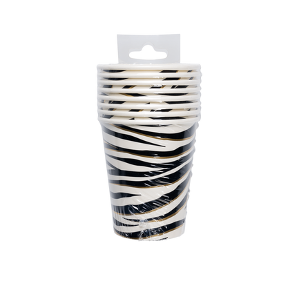 Zebra Bekers 9cm 8st