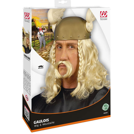 Pruik Viking Met Snor