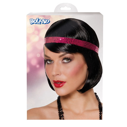 Zwarte Pruik Charleston Met Hoofdband