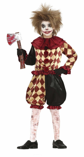 Horror Clown Halloween Kostuum Kind Rood