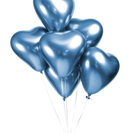 Hartjes Ballonnen Blauw 30cm 6st