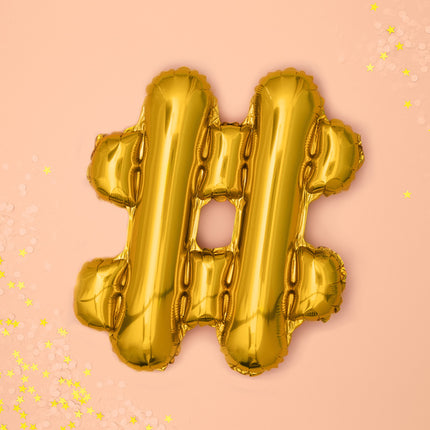 Folie Ballon Letter # Goud Leeg 35cm