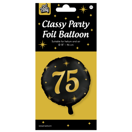 Helium Ballon 75 Jaar Leeg 30cm