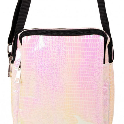 Handtasje Slangeleer Print Wit