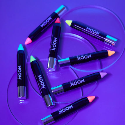 Moon Glow Neon UV Glitter Body Crayons Yellow 3.2g