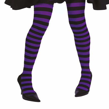 Paarse Panty Gestreept