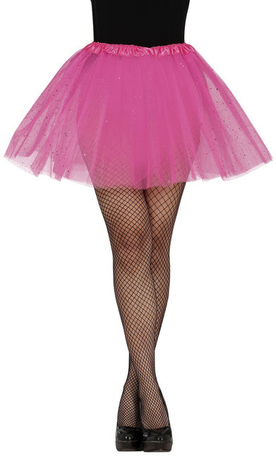 Roze Tutu Dames Glitter 40cm