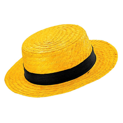 Gele Hoed Met Zwarte Band