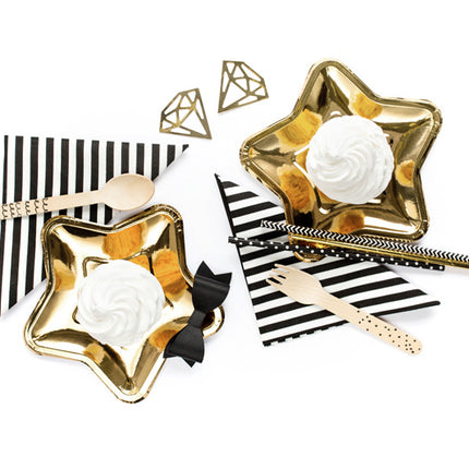 Servetten Gestreept Zwart 33cm 20st