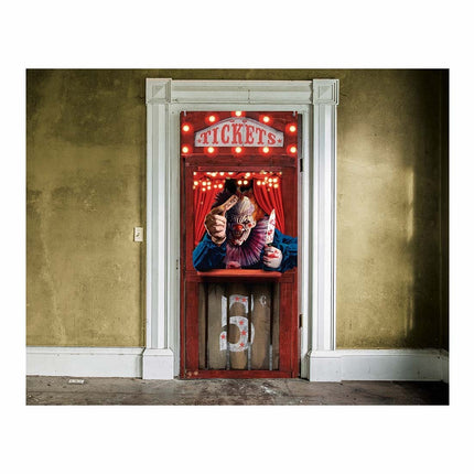 Halloween Deurposter Horror Clown 120cm x 79cm