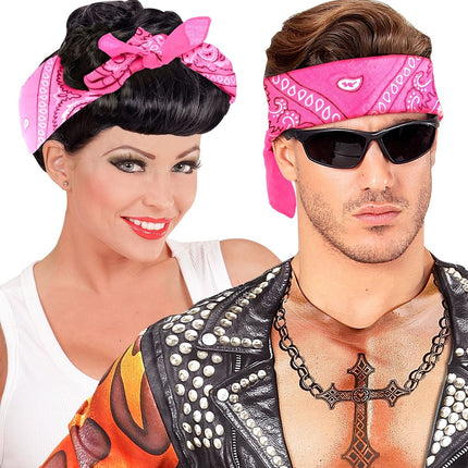 Hippie 60S Bandana Roze 55cm