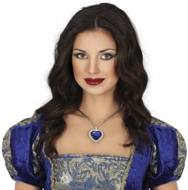 Ketting Zilver Blauw Hart