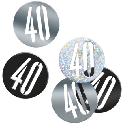 Tafelconfetti 40 Jaar Zwart 14gr