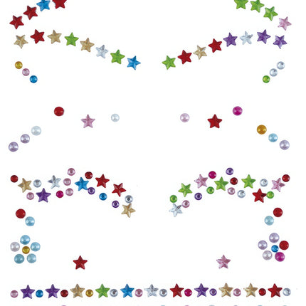 Gezicht Stickers Gekleurd Sterren