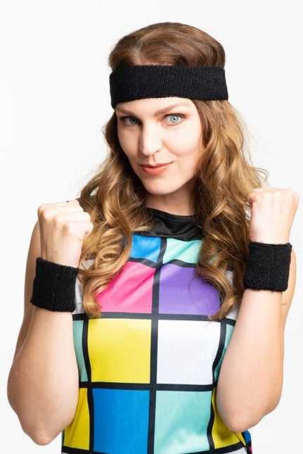 Zwarte Zweetbandjes 3st