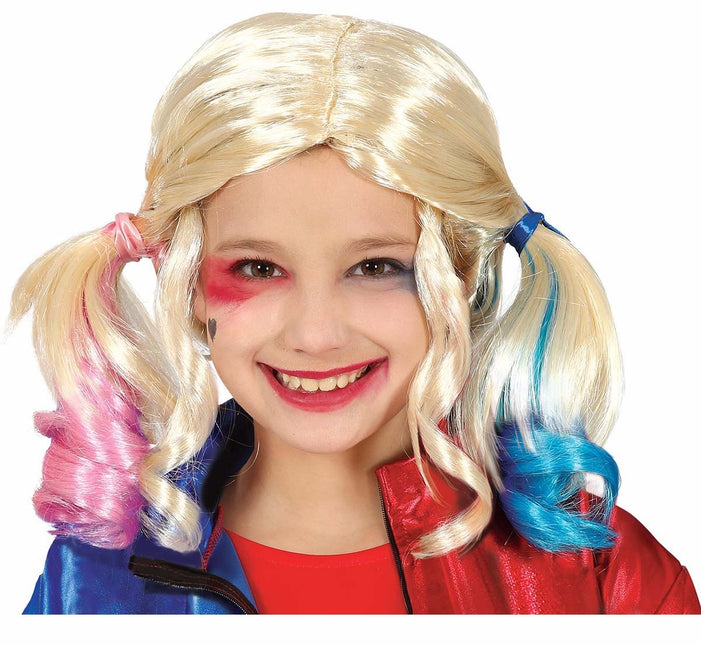 Blonde Pruik Harley Quinn Kind