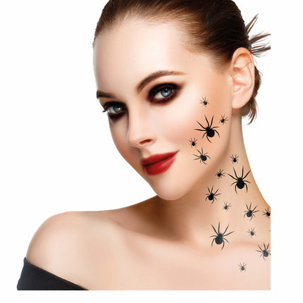 Halloween Nep Tattoos Spinnen