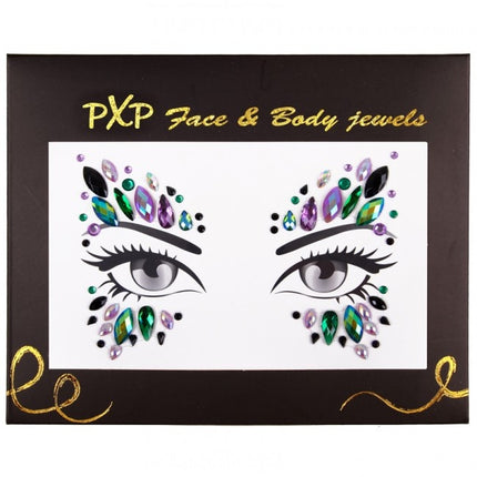 PXP Gezicht Sticker Face Jewels Peacock