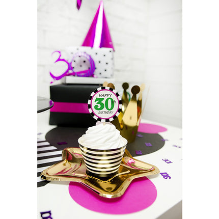 Gouden Borden Ster 18cm 6st