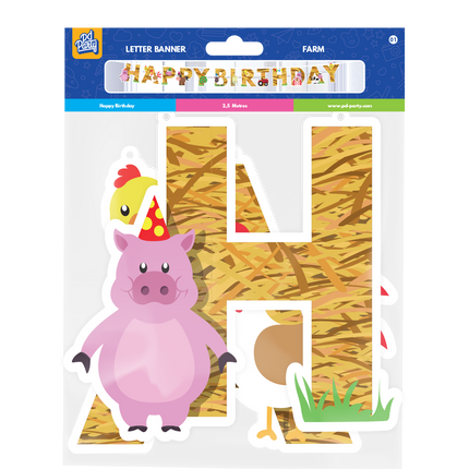 Boerderij Letterslinger Happy Birthday 2,5m