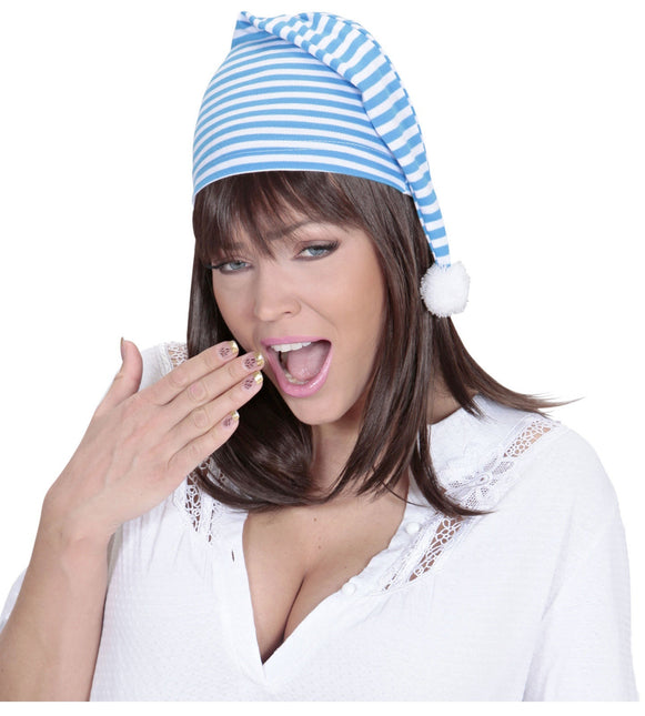 Blauw Witte Slaapmuts