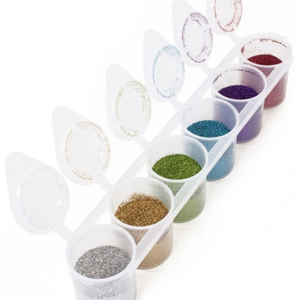 Gekleurde Glitters Happy Fine 6st